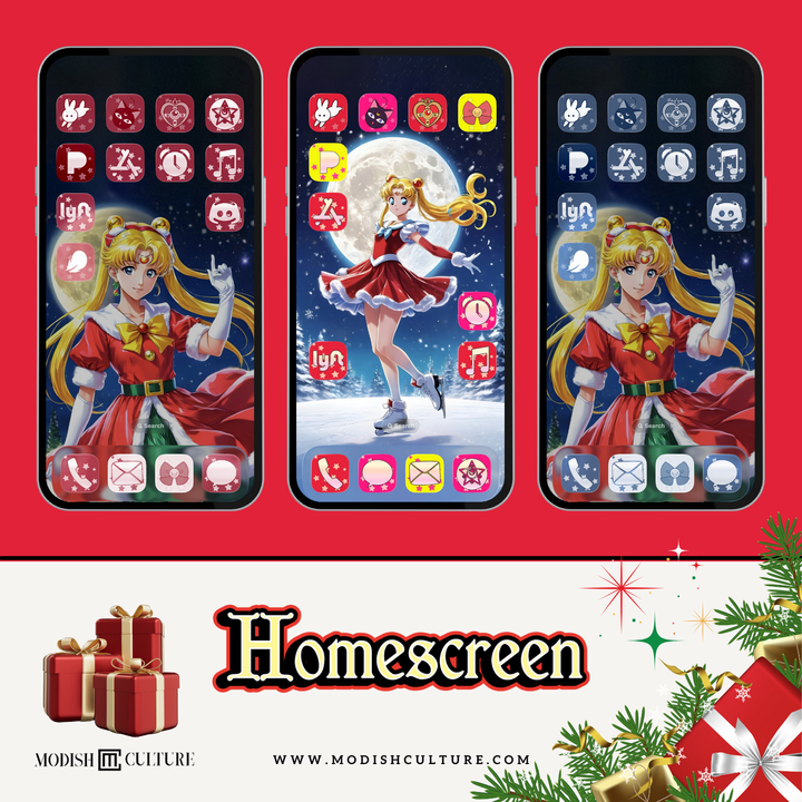Sailor Moon Christmas iPhone App Icon Pack