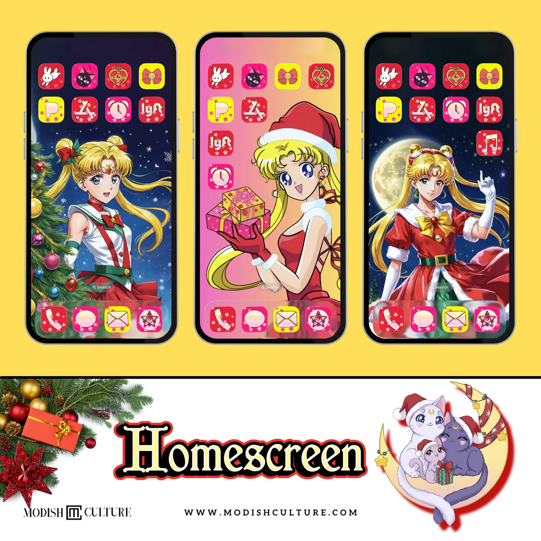 Sailor Moon Christmas iPhone App Icon Pack