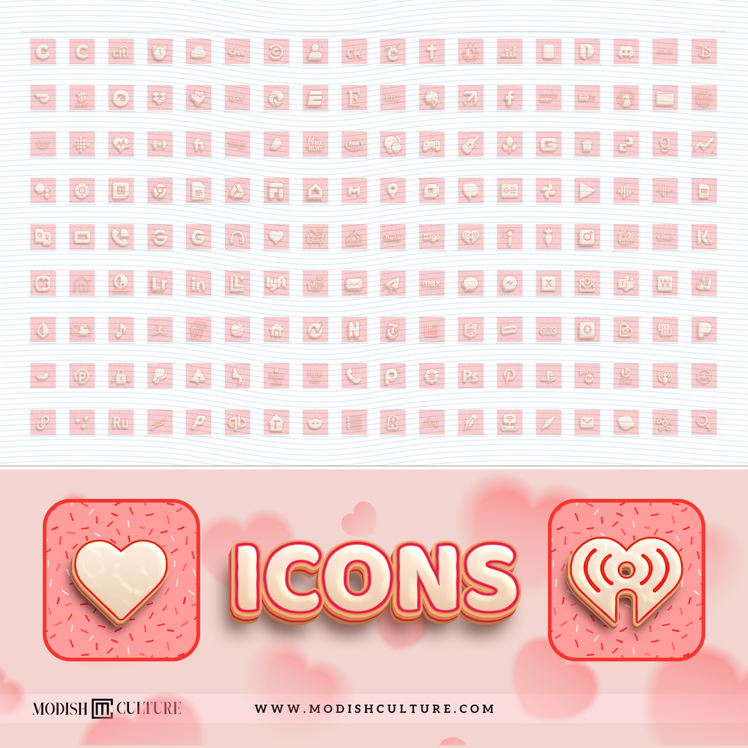 Sweet Love RED iPhone App Icon Theme for iOS14+