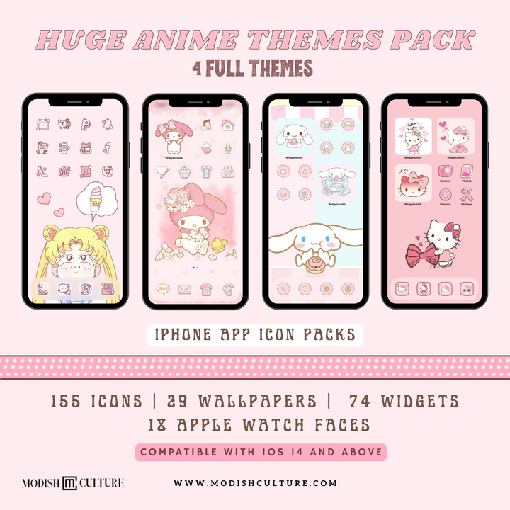 Pink Kawaii Bundle iPhone iOS14+ App Icon Theme