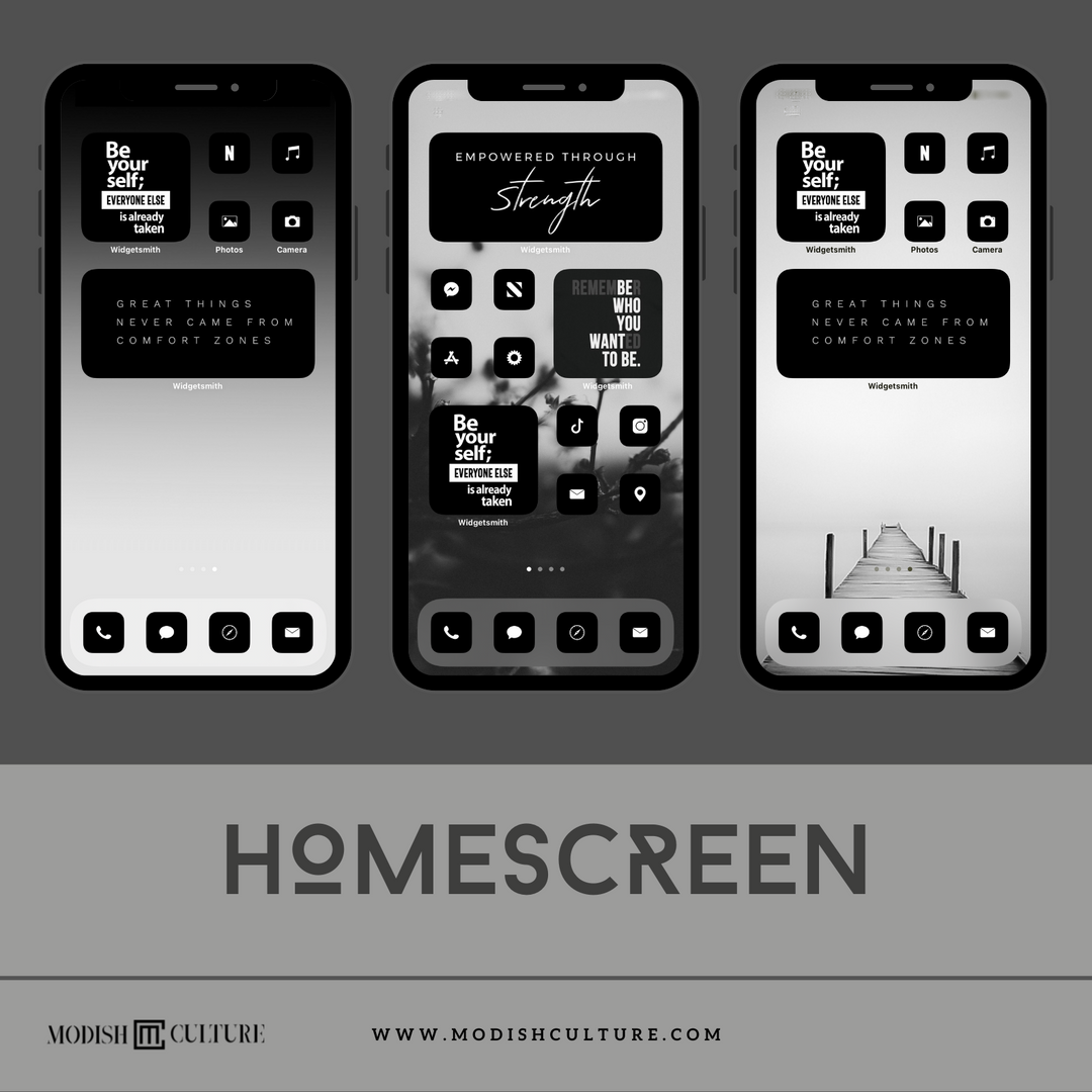 Black and White iPhone iOS14+ App Icon Theme