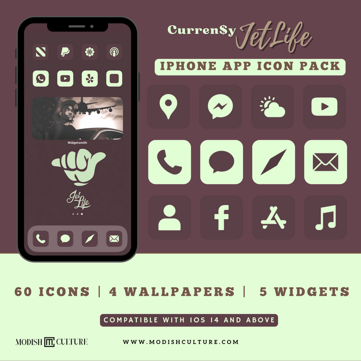 Jet Life Curren$y iPhone iOS14+ App Icon Theme