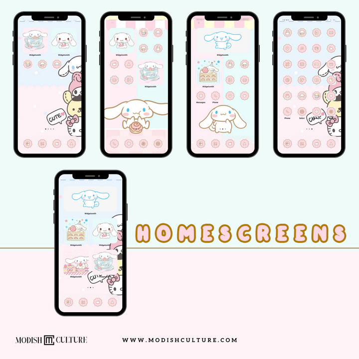 Kawaii Cinnamon Puppy iPhone iOS14+ App Icon Theme