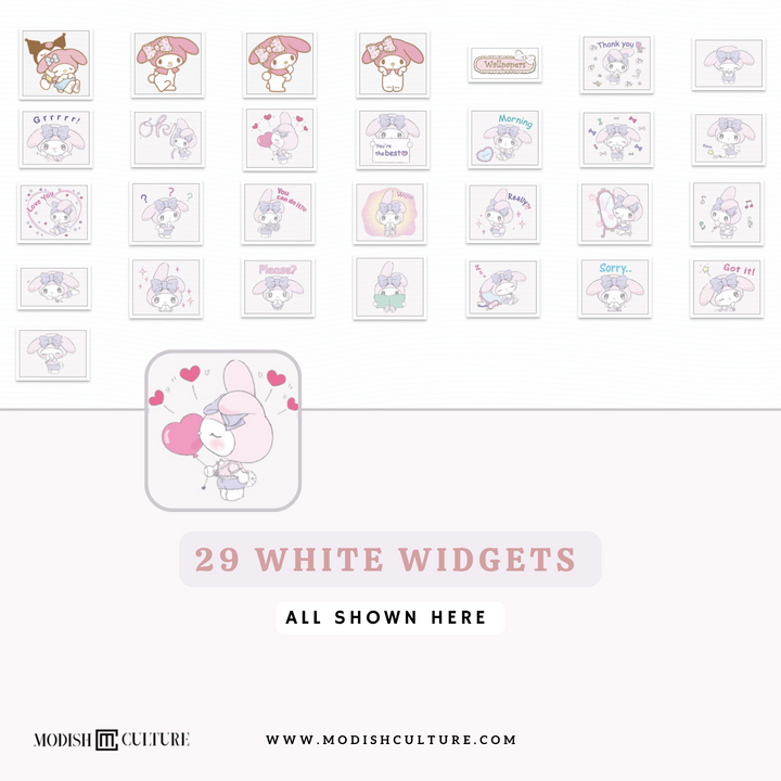 Kawaii My Melody Pink iPhone App Icon Theme Bundle for iOS14+