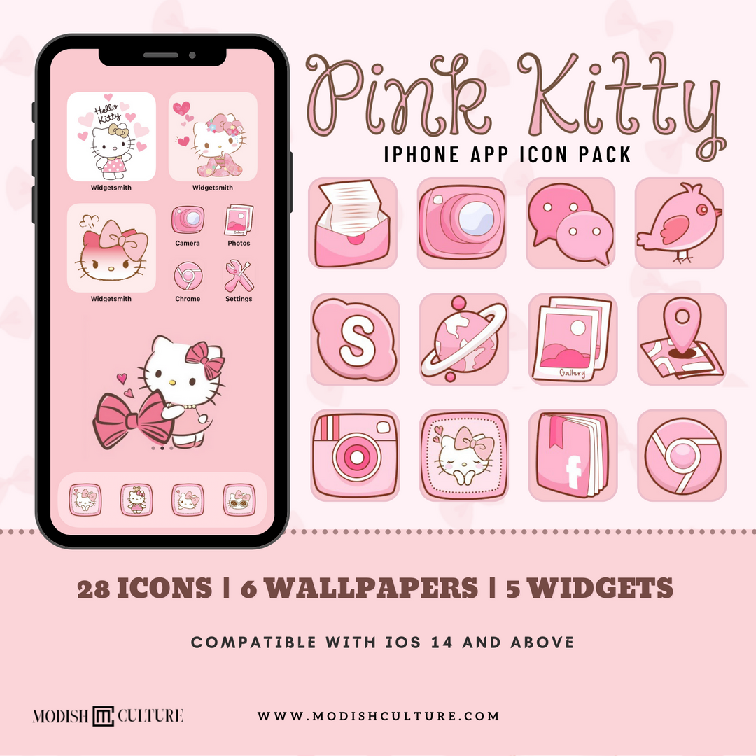 Pink Kitty iPhone iOS14+ App Icon Theme