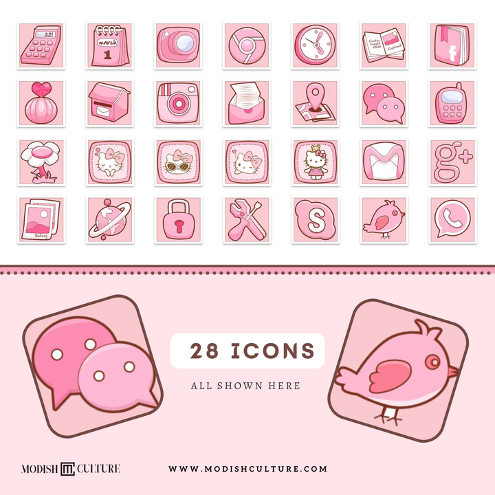 Pink Kitty iPhone iOS14+ App Icon Theme