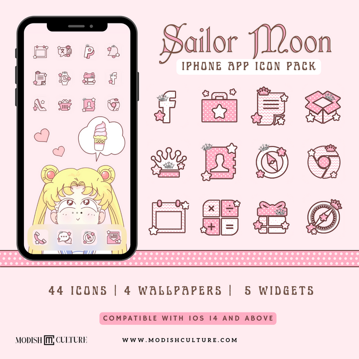 Sailor Moon iPhone iOS14+ App Icon Theme