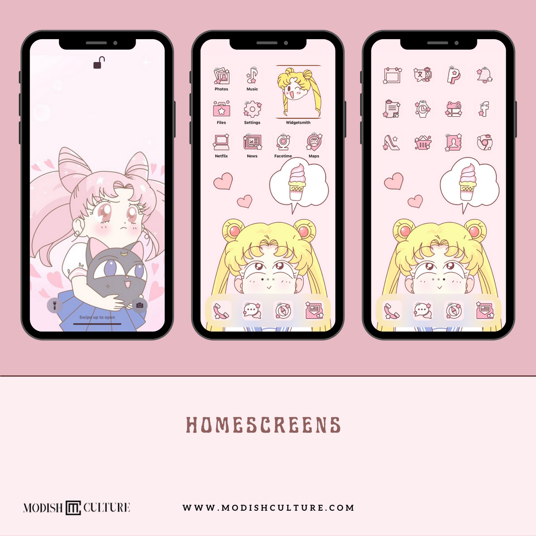 Sailor Moon iPhone iOS14+ App Icon Theme